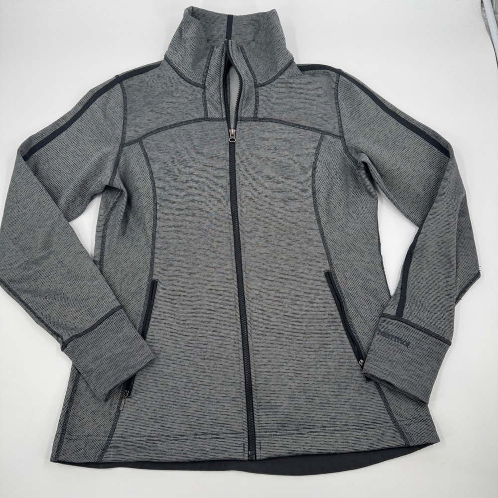 Marmot Full Zip Fleece Jacket Womens XL Grey Space Dye Mock‎ Neckyy C56590